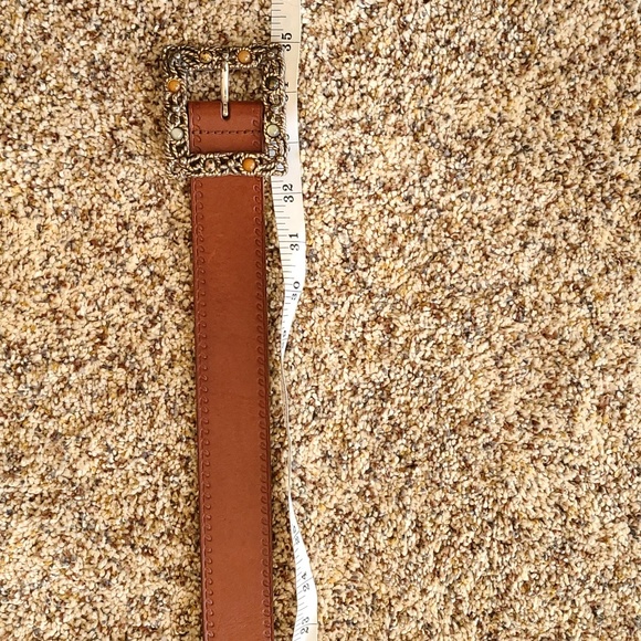Fossil Leather Belt w/ Stone Embellishments!! - Picture 7 of 10